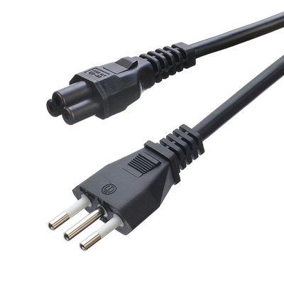 C5 Clover-Anschluss Schwarz Italia Standard-Verlängerungskabel Leads H05VV-F 3x0.75MM2 Kabel 3 Pin 16A Stecker für kommerzielle