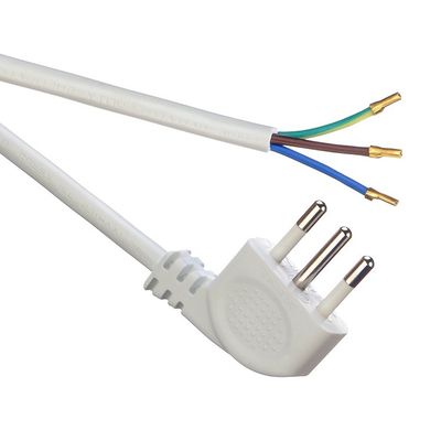 IMQ Standard 3 Pin Angeled 16A Italien Weiße Stromleitungen H05VV-F 3x0.75MM2 mit geschlossenem End-Kremmterminal von Trusted