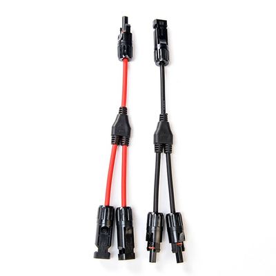 Solarkabel PV-Drahtverlängerung mit Solaranschluss PV004 Y-Teiler Schwarz und Rot Paar H1Z2Z2-K DC 1500V 1X4mm XLPO Isolierung