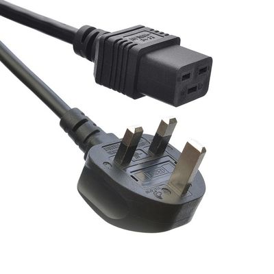 Netzwerk SDK UK BS Standard C5 C19 Anschluss 3 Pins Leitungsstreifen Draht Stromkabel 3 Spitze Ac Kabel Versorgung IEC Kabel Schwarz