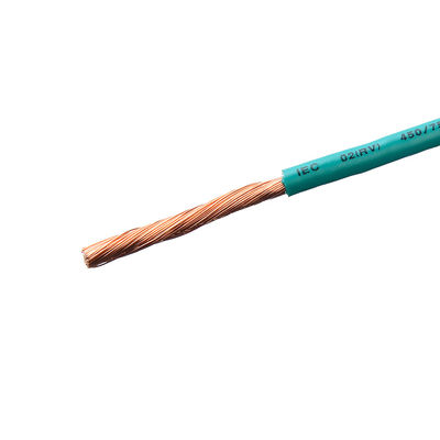 Isoliertes grünes Kupfer-Stromkabel mit PVC-Jacket, flexibler Kern, Einzelkerndraht 1*6MM2
