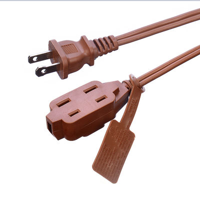 2X16AWG Braun Isolationsschutz ETL Stecker Stromkabel Verlängerungskabel NEMA Männlicher Ende Typ ETL Compliant ETL zertifiziert
