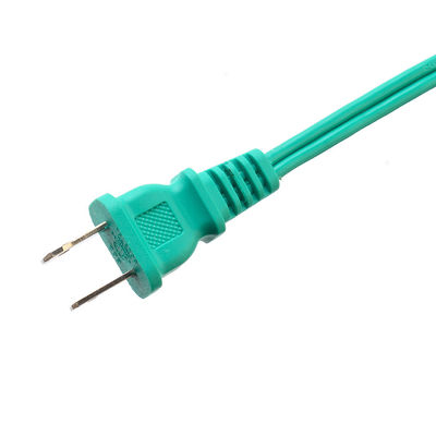 Green 2 Pin Laptop Plug Power Cord Extension Cord with Insulation Protection Rated Voltage 125V