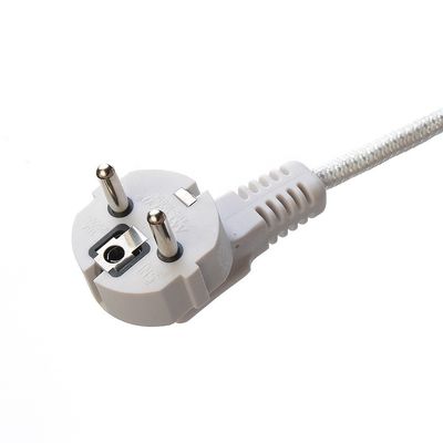 SNI-zertifizierte 16A Stecker geflochten Stromkabelverlängerungen für Laptops Kabelspezifikation H03RT-F 3x0.75-1.5MM2 Weiß