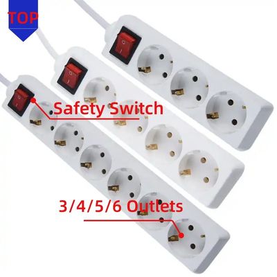 CE-zertifizierte EU-Erweiterungssteckdose mit 3x1,5 mm Kabel und Schalter WIFI KEIN Standard EU 1 Meter Kabel mit Schalter