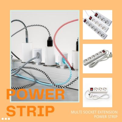 CE-zertifizierte EU-Erweiterungssteckdose mit 3x1,5 mm Kabel und Schalter WIFI KEIN Standard EU 1 Meter Kabel mit Schalter