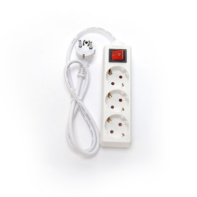 EU-Standard 3-Wege-Erweiterung Stromstreifen mit Schalter 3x1.5mm2 Kabel 1 Meter Anpassen Steckdose Erdung Standard Erdung