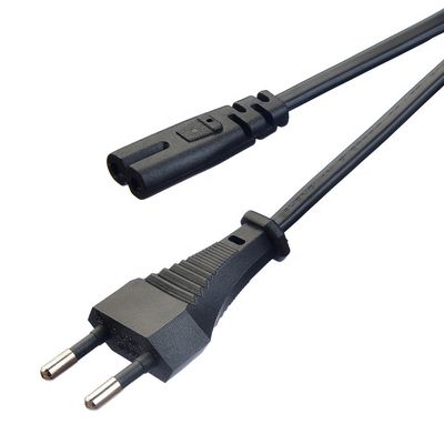 2.5A 2 Pins Stecker Stromkabel Schwarzer Wasserkocher Stecker mit Steckverbinder oder Steckdose Sauerstofffreie entblößte Kupferleiter