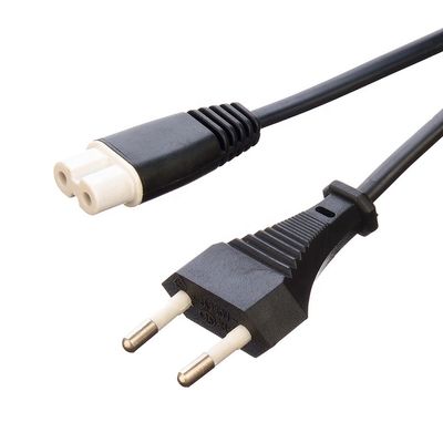 2.5A 2 Pins Stecker Stromkabel Schwarzer Wasserkocher Stecker mit Steckverbinder oder Steckdose Sauerstofffreie entblößte Kupferleiter