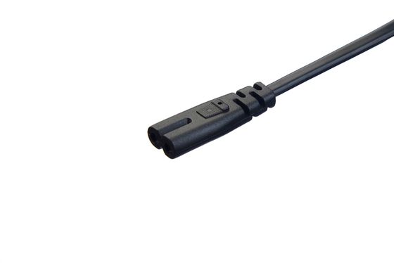 2.5A 2 Pins Stecker Stromkabel Schwarzer Wasserkocher Stecker mit Steckverbinder oder Steckdose Sauerstofffreie entblößte Kupferleiter
