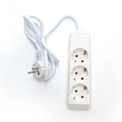 Verschiedene Standards 3*0,75mm Stromkabel Mehrfachstecker Steckdose Erweiterung 3-Wege Universalverlängerungskabel 250V/16A Weiß
