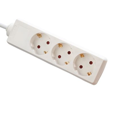 Verschiedene Standards 3*0,75mm Stromkabel Mehrfachstecker Steckdose Erweiterung 3-Wege Universalverlängerungskabel 250V/16A Weiß