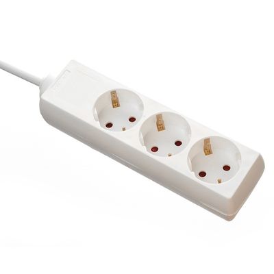 Verschiedene Standards 3*0,75mm Stromkabel Mehrfachstecker Steckdose Erweiterung 3-Wege Universalverlängerungskabel 250V/16A Weiß