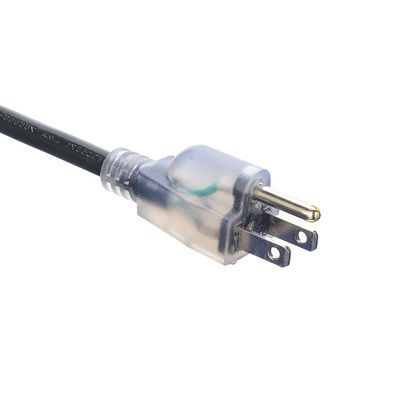6 ft Nordamerikanische ETL 3 Pin Heavy Duty Outdoor Extension Cord mit beleuchtetem Ende Weibliches Ende Typ NEMA