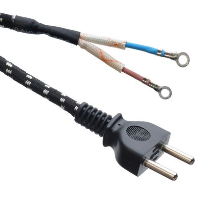 Elektrische Eisen-Stromversorgung Mehrfarbiges Baumwollgeflechtes Kabel 100m Roll mit VDE-zugelassenem Stecker und PVC/Kautschuk Isolierung