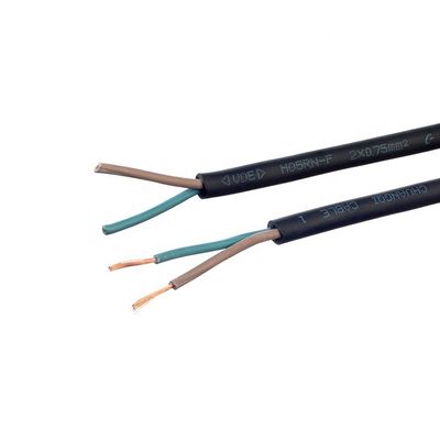 VDE-Standard H05rr f Kautschuk-Stromkabel 2x0,75 Elektrisch für Haushaltsgeräte -5C bis 70C 2C X0,75MM2 Normale Abschnitte