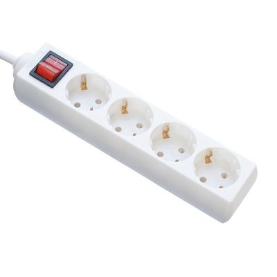 Europäischer Anschluss-Adapter mit 4 Steckdosen, Verlängerungskabel, Multi-Steckdose und Schalter 5m Kabellange