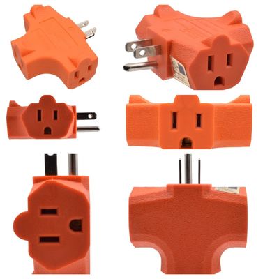 SDK Netzwerk 15-Ampere Adapter 3 Erdung 1 bis 3 Steckdosen Schwerlast Nema 5-15p bis Mehrfach Nema 5-15r Wasserdichte Mehrzweckverlängerung