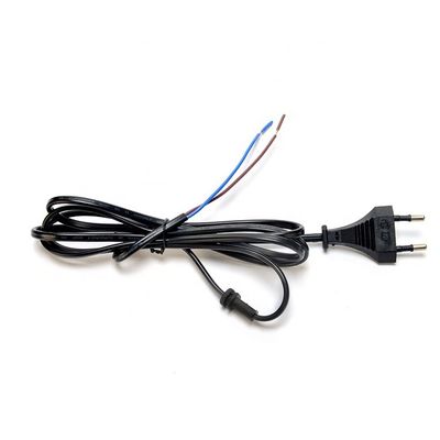 2.5A 2 Stecker Stecker Stromkabel schwarzer elektrischer Ventilator mit Sauerstoff freien Bared Stranded Kupfer halb abgestreift Ende