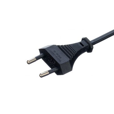 2.5A 2 Stecker Stecker Stromkabel schwarzer elektrischer Ventilator mit Sauerstoff freien Bared Stranded Kupfer halb abgestreift Ende