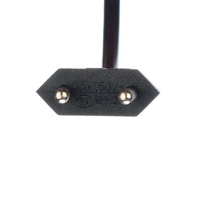 2.5A 2 Stecker Stecker Stromkabel schwarzer elektrischer Ventilator mit Sauerstoff freien Bared Stranded Kupfer halb abgestreift Ende