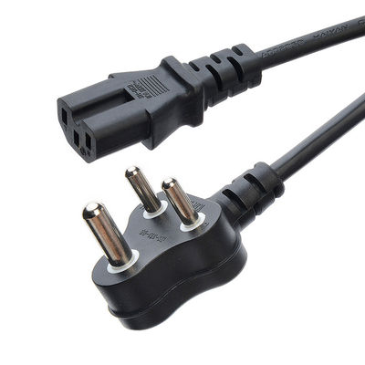 16A 3 Stecker Stecker Stromkabel Südafrika SABS Standard für Haushaltsgeräte Schwarzer Laptop Stecker kommerzieller männlicher Ende Typ
