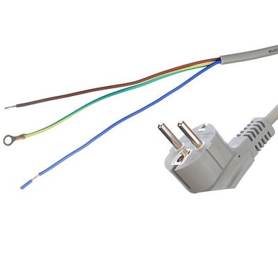 16A Stecker VDE H05vv-f 3g1.0mm2 Draht entfernt mit offenem Ende kundenspezifischer Wechselstrom-Computer-Leistung Euro-Cord
