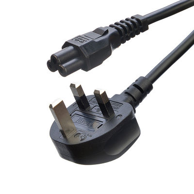 Schwarz/Maßgeschneiderter Wechselstromstecker IEC60320 C13 C5 mit 3-Pin-Stromkabel UK BS Standard 10A-16A Nennstromversorgung
