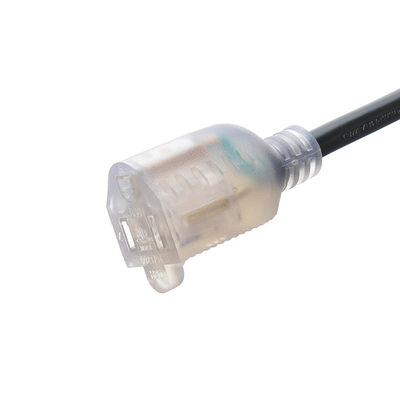 Wetterbeständiges PVC-Material Stromkabel ETL NEMA 5-15 8/10/12 AWG Beleuchtete schwarze Verlängerungskabel 1 Verkaufsstellen Festivalhof