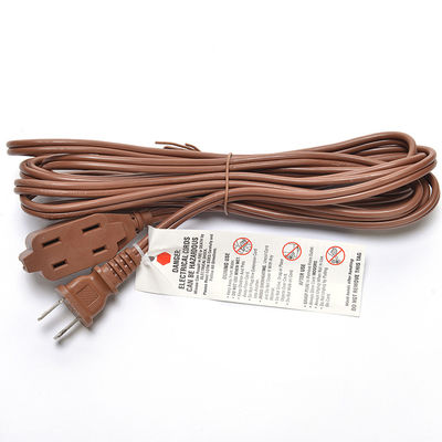 18AWG ETL Pararell Draht AC Stromkabel mit Schalter und Steckdose Verlängerungskabel Braun ETL Standard PVC Jacket USA 2 Spitze