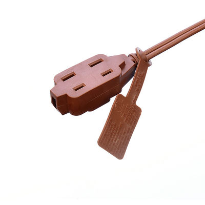18AWG ETL Pararell Draht AC Stromkabel mit Schalter und Steckdose Verlängerungskabel Braun ETL Standard PVC Jacket USA 2 Spitze