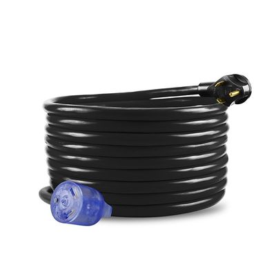 30Amp Heavy Duty RV Extension Cord 10 AWG ETL 50ft TT-30P bis TT-30R mit LED-Anzeiger und einfaches Entkoppeln