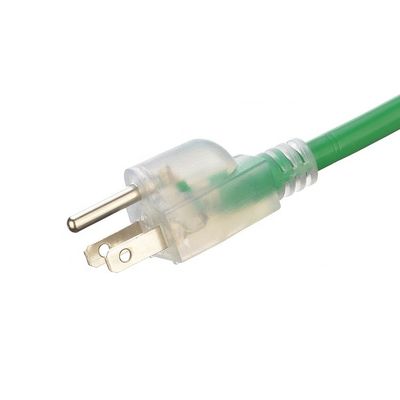 US-amerikanisches AC-Stromverlängerungskabel 3pin US-amerikanische Verlängerungssteckdose 120V 60Hz Grüne Gartenlänge 6FT/8FT/10FT/12FT/25FT