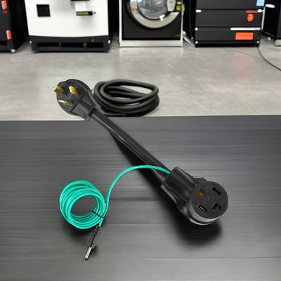 1 Steckdosen 1FT NEMA 10-30P bis 14-30R Trockneradapter 30A 250V SJTW 10AWG 3C 3- bis 4-Stich Trockner Steckadapter mit grünem Erddraht