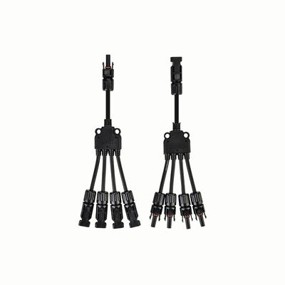 Isoliertes TUV zugelassenes 1x4mm2 Zinkkoffer XLPO XLPE PV-Solarkabel Y Splitter 1 bis 3 mit PV004 Stecker UV-Schutz