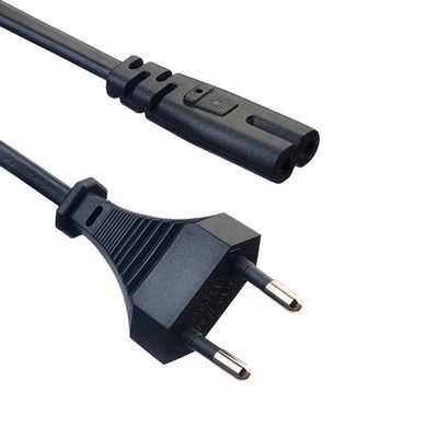 Sauerstofffreier Kupferleiter mit entblößtem Strang Europäischer Standard 2pin Eu Stecker Stromkabel Schwarzer Stecker für Haushaltsgeräte