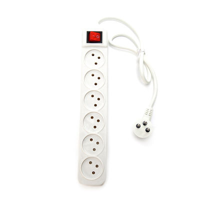 Anpassung Ja 5 Wege Stromstreifen mit Verlängerungskabel verbunden Israel Industrial Surge Protector Weiß