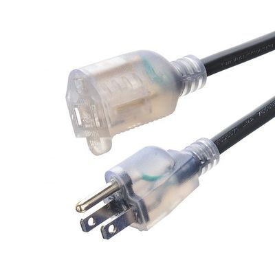 16/3 Indoor Outdoor Waterproof 3 Prong Flexblie SJTW Heavy Duty Electric Custom Extension Cord with and US Plug Standard