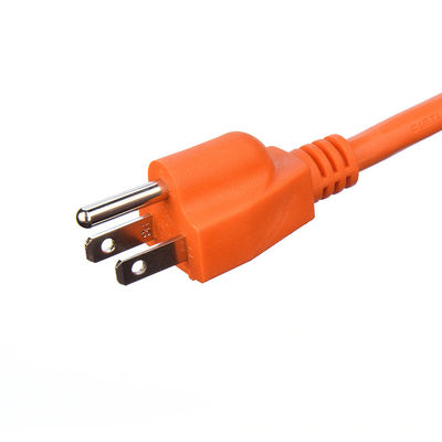 Individuell angepasste Länge Außenstecker-Verlängerungsseile Orange Universalstromkabel für NEMA Männliche Endart in Außenumgebungen