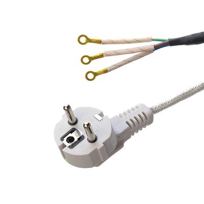 CEE 16A Elektrische Eisen-Baumwollkabel VDE Schwarz-Weiß AC-Stromkabel Dampf Haushaltsgerät H03RT-F 3x42/0.15mm Männliche Endart