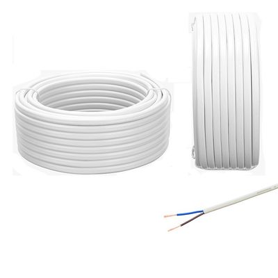 VDE Flat H05VVH2-F 300/500V Flexible 2-Kern Draht Kupferleiter für Haushaltsgeräte Stromkabel in Weiß