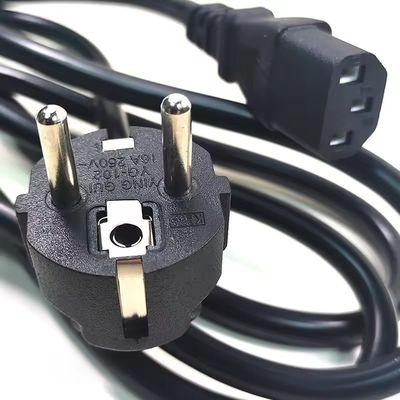 VDE-zertifizierte EU-Stecker-Standard Cee7/7 Euro Stromkabel 1,5 mm mit C13 geeignet für langlebige Computer