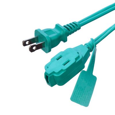 3 Steckdose-Verlängerungsseile mit grünem PVC-Jackettmaterial SPT-2 14/2 AWG 6FT/12FT 2 Stange Stromstreifen und Sicherheitskappe Abdeckung
