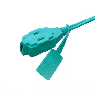 3 Steckdose-Verlängerungsseile mit grünem PVC-Jackettmaterial SPT-2 14/2 AWG 6FT/12FT 2 Stange Stromstreifen und Sicherheitskappe Abdeckung