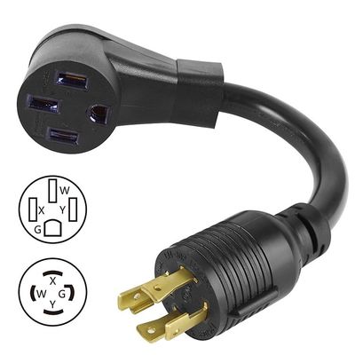 Elethor Nema Ev Ladegerät Adapter Verlängerungskabel 3 Leiter Sjt Typ L14-30p Drehverschluss Stecker zu 14-50r Adapter Stromkabel