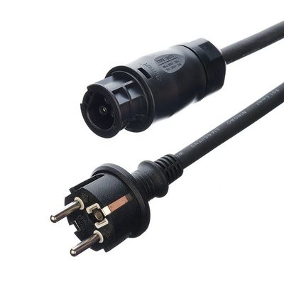 Zertifiziert nach DIN VDE 0620/EN 50075 1990 Isoliertes Gummikabel Euro 16A 3 Stecker H07rn f für Solar PV1-f Kabel 4mm2 6mm2