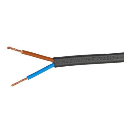 VDE-Standard Kema Keur H03vvh2 f Elektroleitungen PVC-Jacke Flexibles, bares Kupferkabel