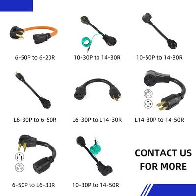 Verlängerungskabel IP-Niveau IP22 US-zertifiziert Nema 6-50p bis Nema 10-50r L14-30r Steckdose 240v 50 Ampere 30 Ampere Stromkabel für Wohnmobil