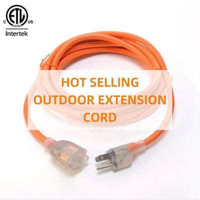 15 FT 12/3 Gauge LED Beleuchtete End SJTW 15 Ampere/125V/1875W Orange Außenjacke Schwerlast-Stromkabel für Innen- / Außenbereich