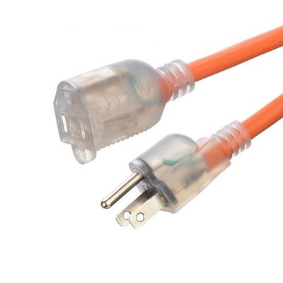 15 FT 12/3 Gauge LED Beleuchtete End SJTW 15 Ampere/125V/1875W Orange Außenjacke Schwerlast-Stromkabel für Innen- / Außenbereich